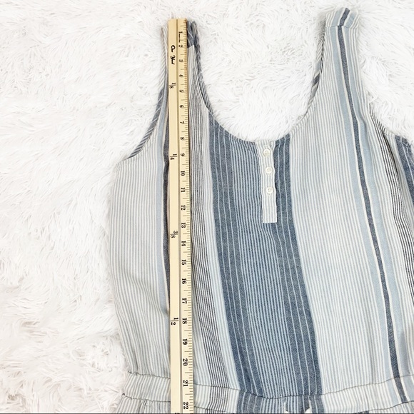 Cloth and stone stripe linen jumpsuit wrapped back - Picture 6 of 8
